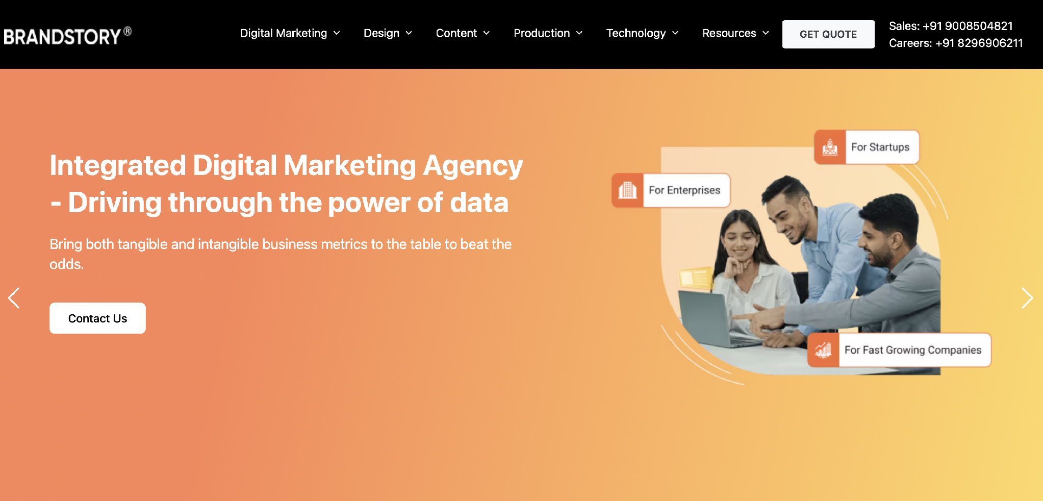 BrandStory website homepage